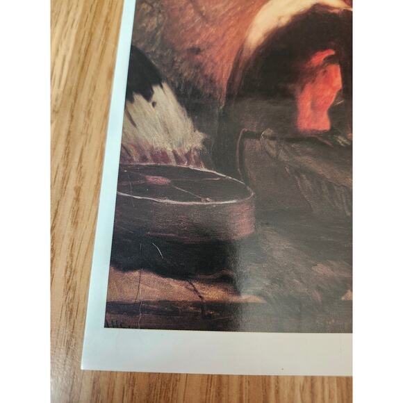 Indian by Firelight Calendar Print Joseph Henry Sharp Native American Art 9x8 - Picture 8 of 8